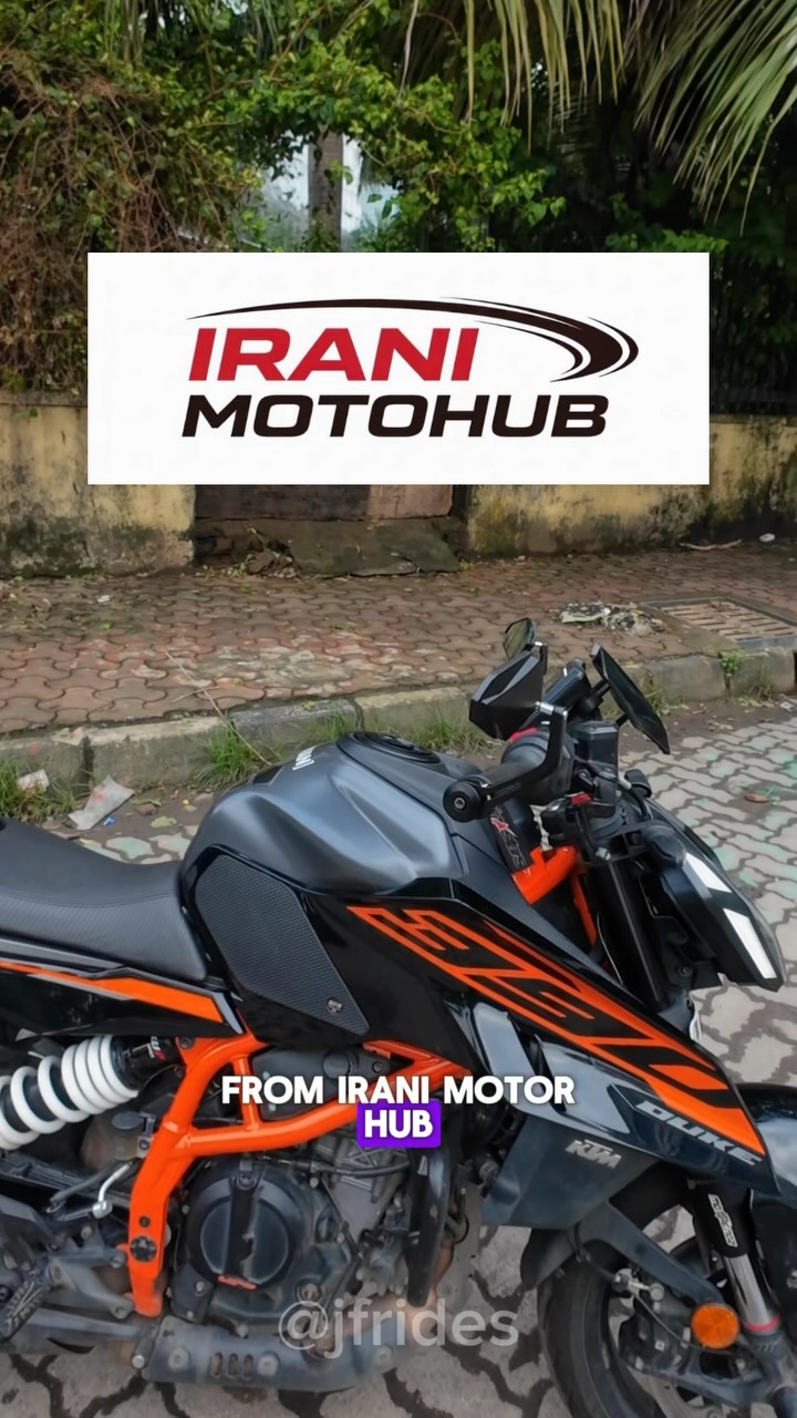 KTM Duke 390 touring & street upgrade setup. Premium accessories, lever guards & mirrors from Irani MotoHub. #ktmduke390 #iranimotohub #bikelife